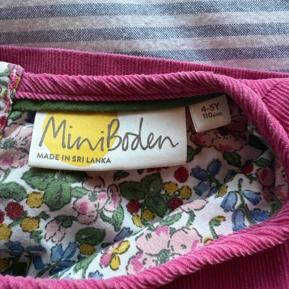 Mini Boden Dark Pink Corduroy Dress (4-5y) - Picture 4 of 4